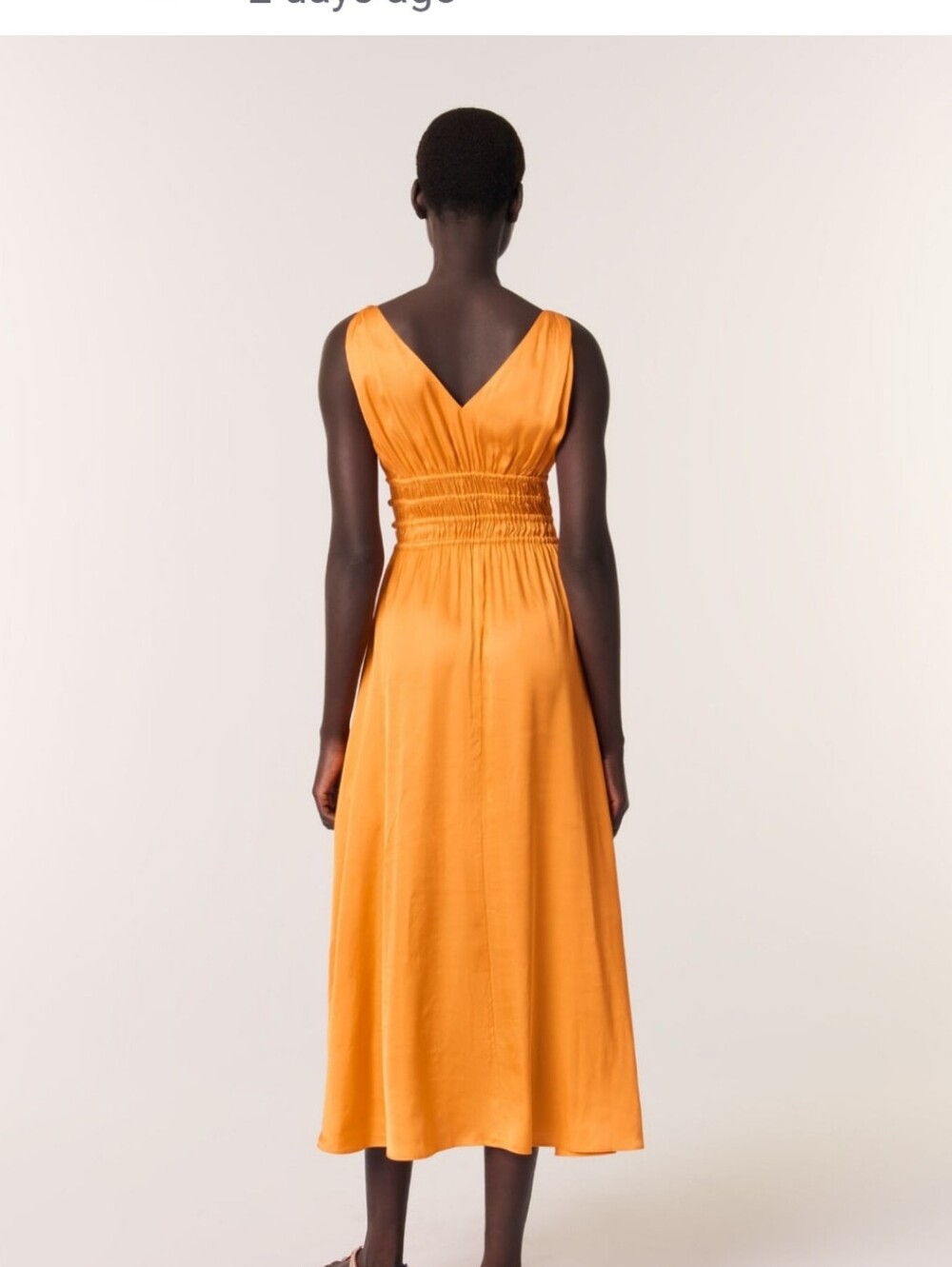 Women's Dress - Maje Satin Look Cutout Midi Evening Cocktail Party Dress Size 40 - Picture 2 of 12